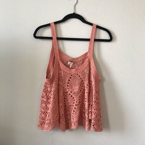 Free People | Coral Crochet Tank | Size S